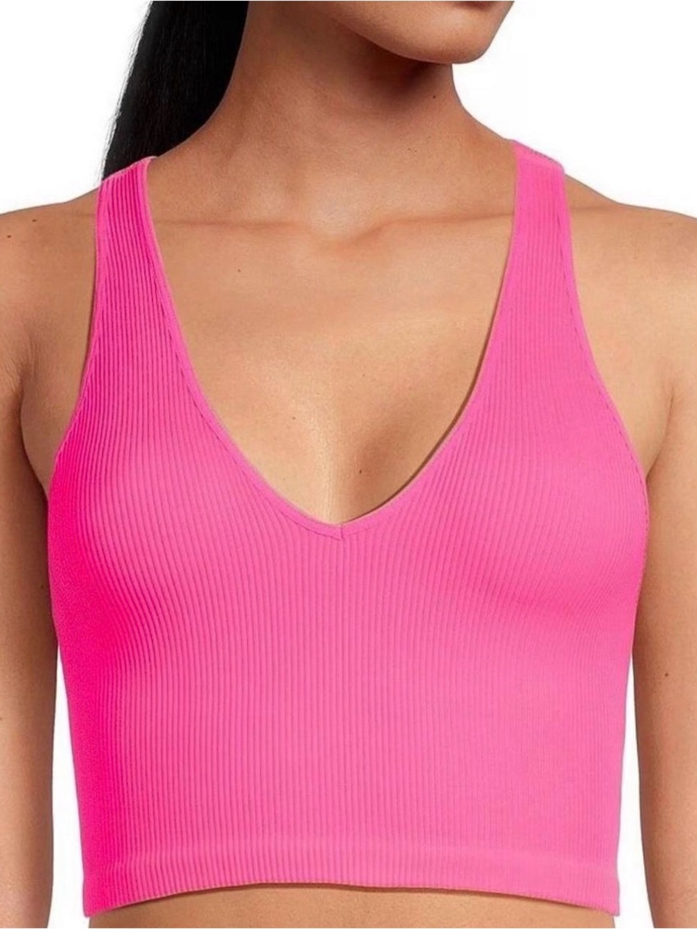 FP Movement by Free People Hot Pink Ribbed Racerback Tank Top